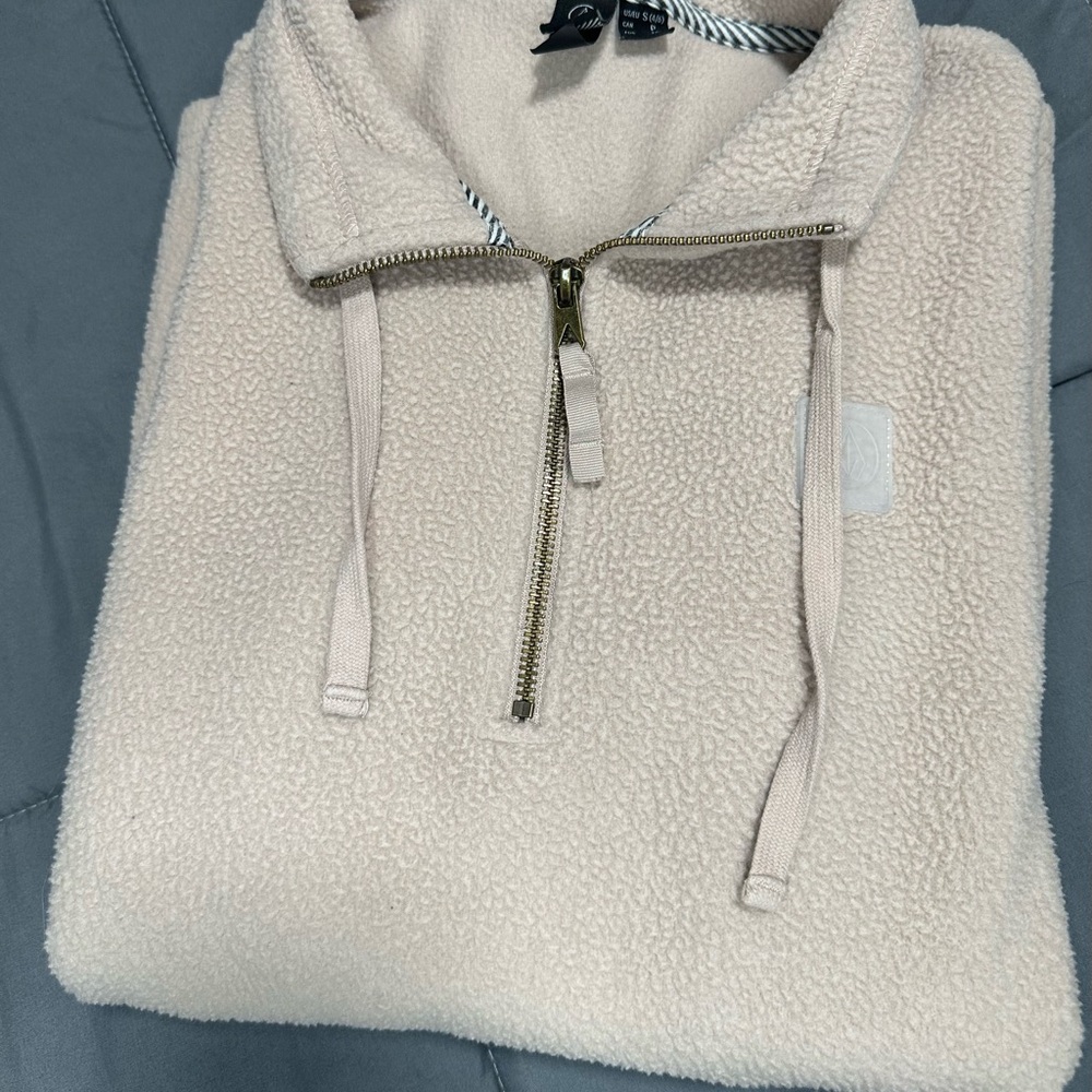 Volcom Cream Sherpa Quarter-Zip Pullover